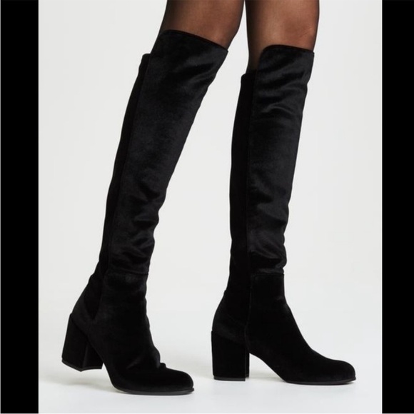 Stuart Weitzman Lowjack Velvet Block
Heel Boot Black Over the Knee Sz 8.5 - Picture 2 of 14